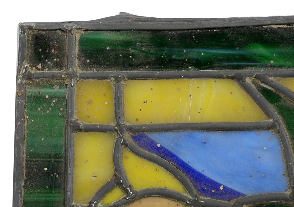 Pair of Antique Stained Glass Panels