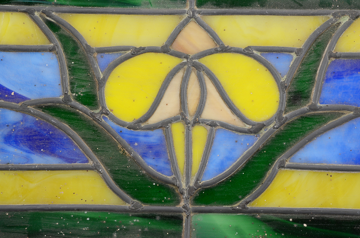 Pair of Antique Stained Glass Panels