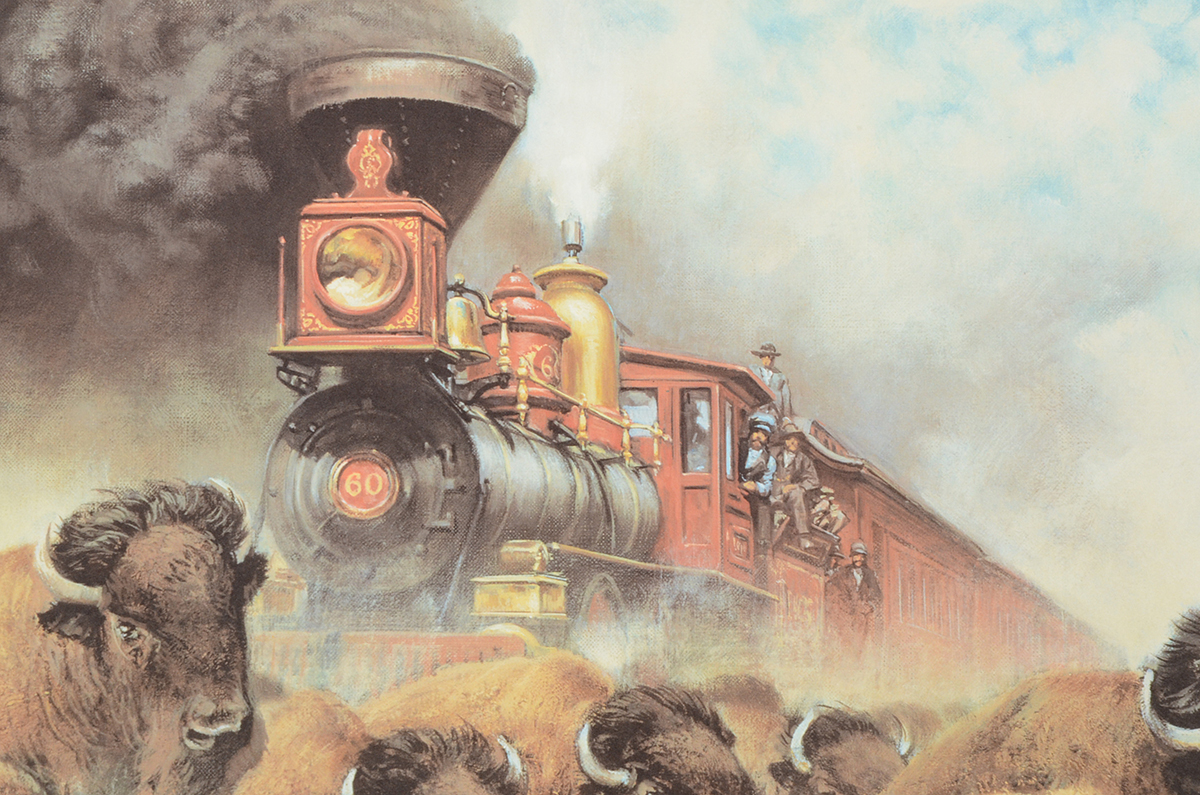 Frank McCarthy Signed Limited Edition Offset Lithograph "The Coming of the Iron Horse"