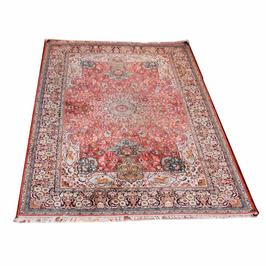 Hand-Knotted Tabriz Silk Area Rug