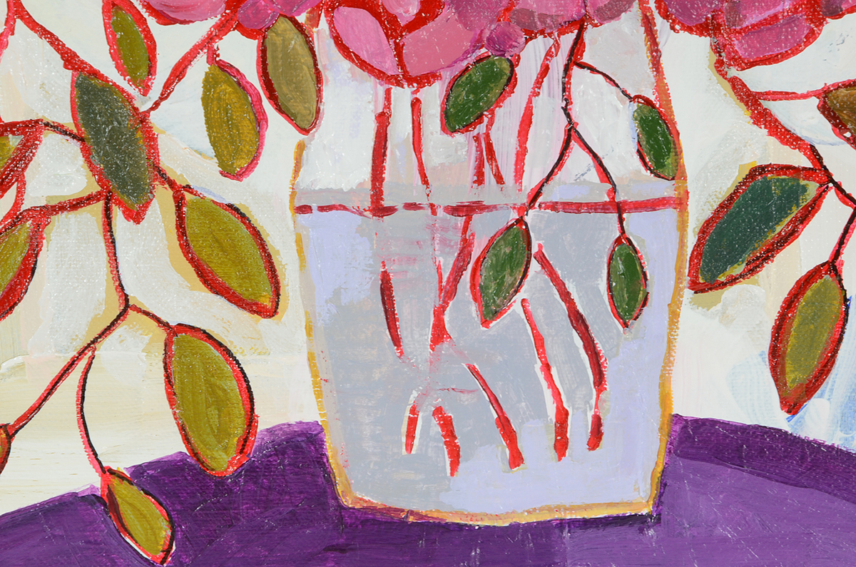 Kaitlin Roberts Original 2017 Contemporary Floral Acrylic on Canvas "Miniature Roses"