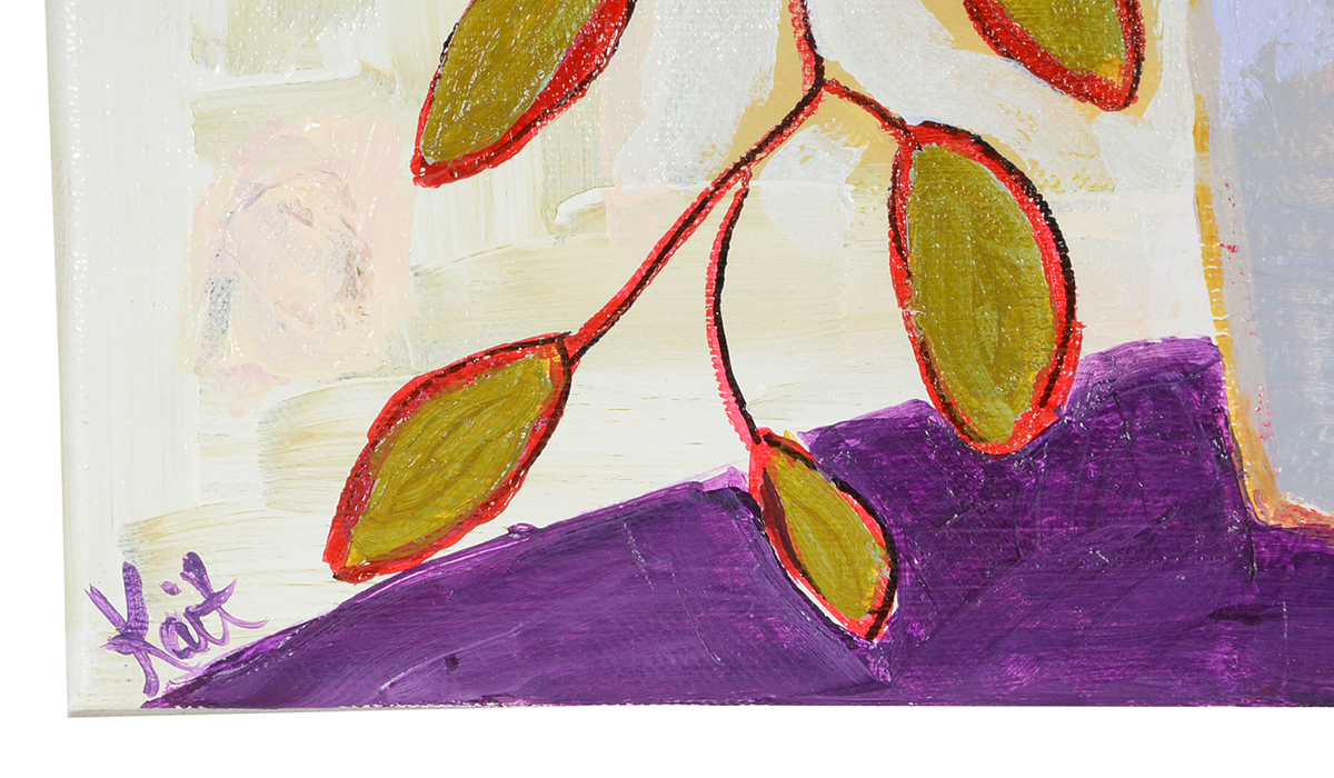 Kaitlin Roberts Original 2017 Contemporary Floral Acrylic on Canvas "Miniature Roses"