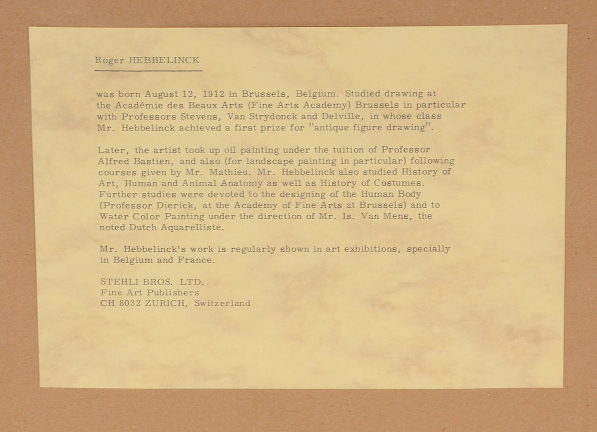 Roger Hebbelinck Mezzotint Etching with Aquatint"Bruges"