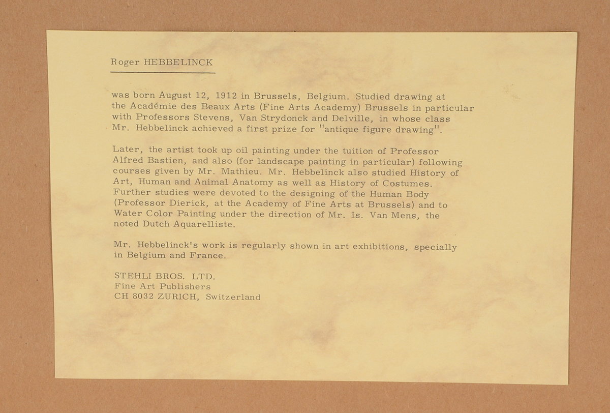 Roger Hebbelinck Aquatint Etching "Bruges"