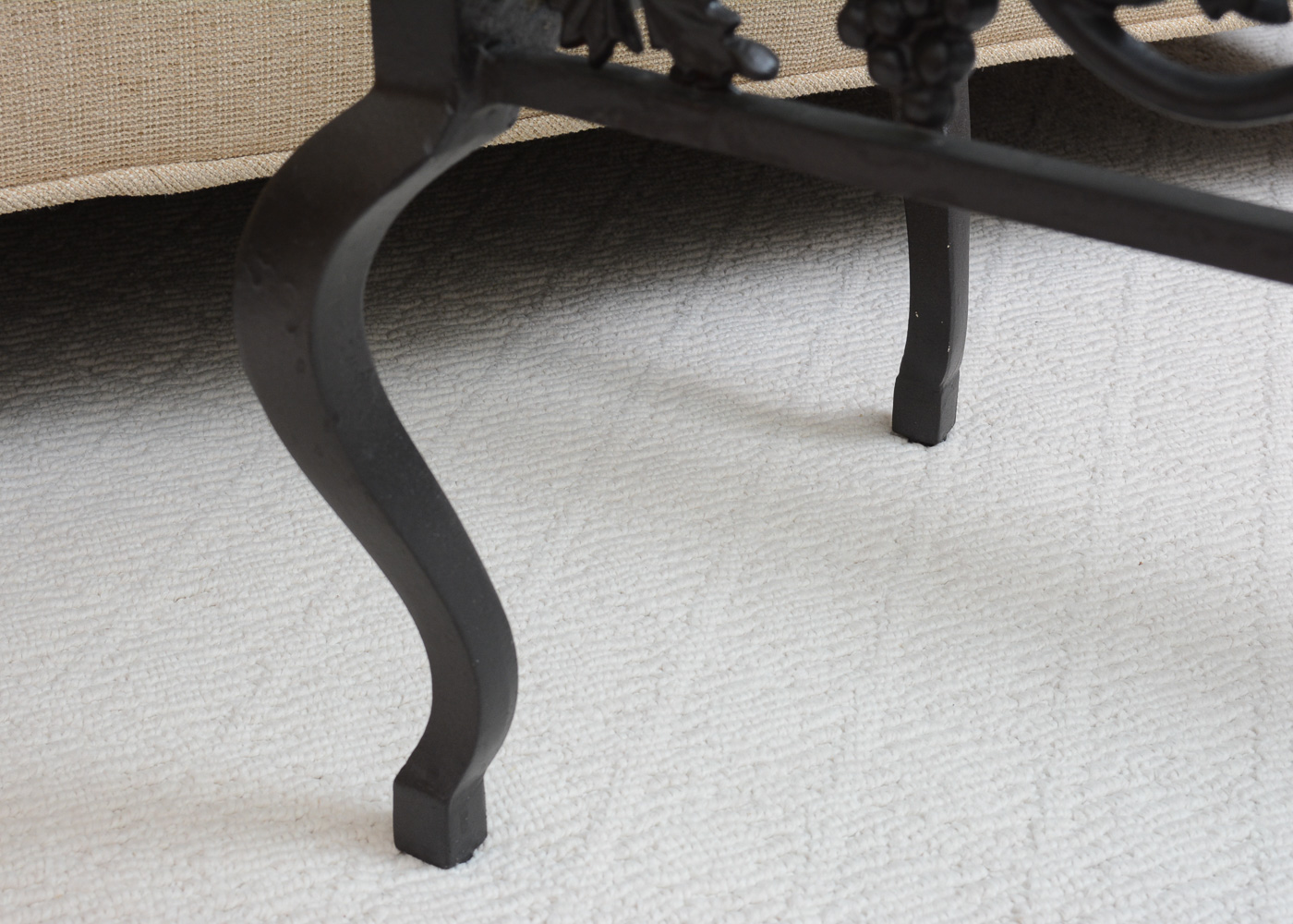 Grape Motif Wrought Iron Glass Top Coffee Table