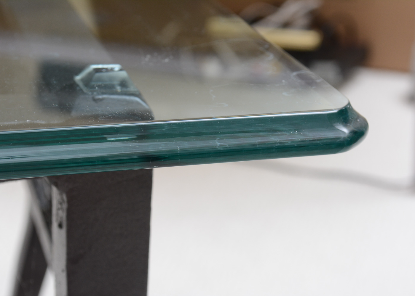 Grape Motif Wrought Iron Glass Top Coffee Table