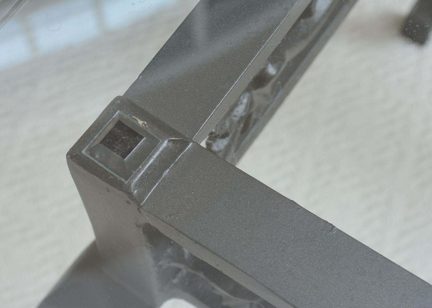 Grape Motif Wrought Iron Glass Top Coffee Table