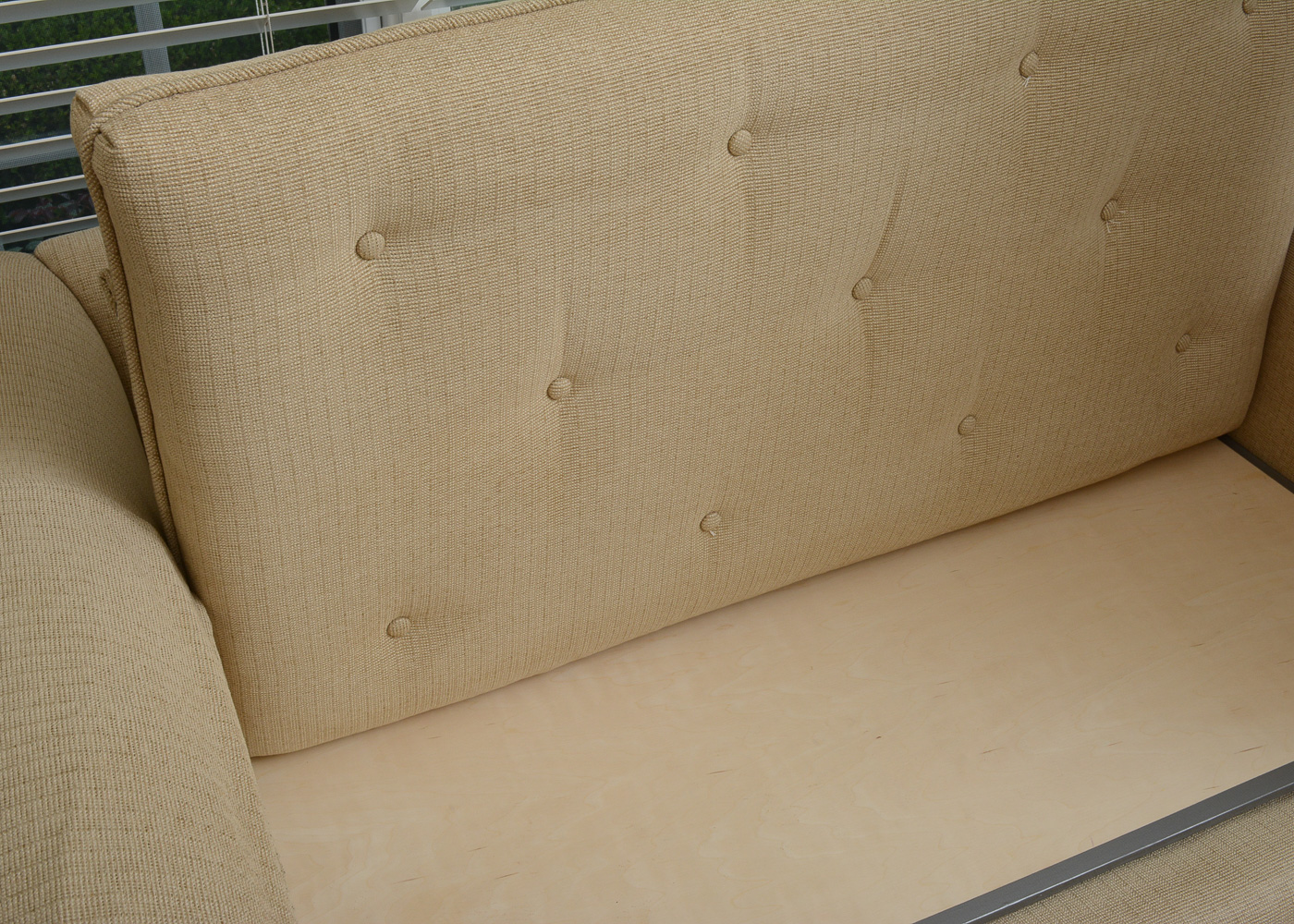 Custom Upholstered Beige and Floral Love Seat