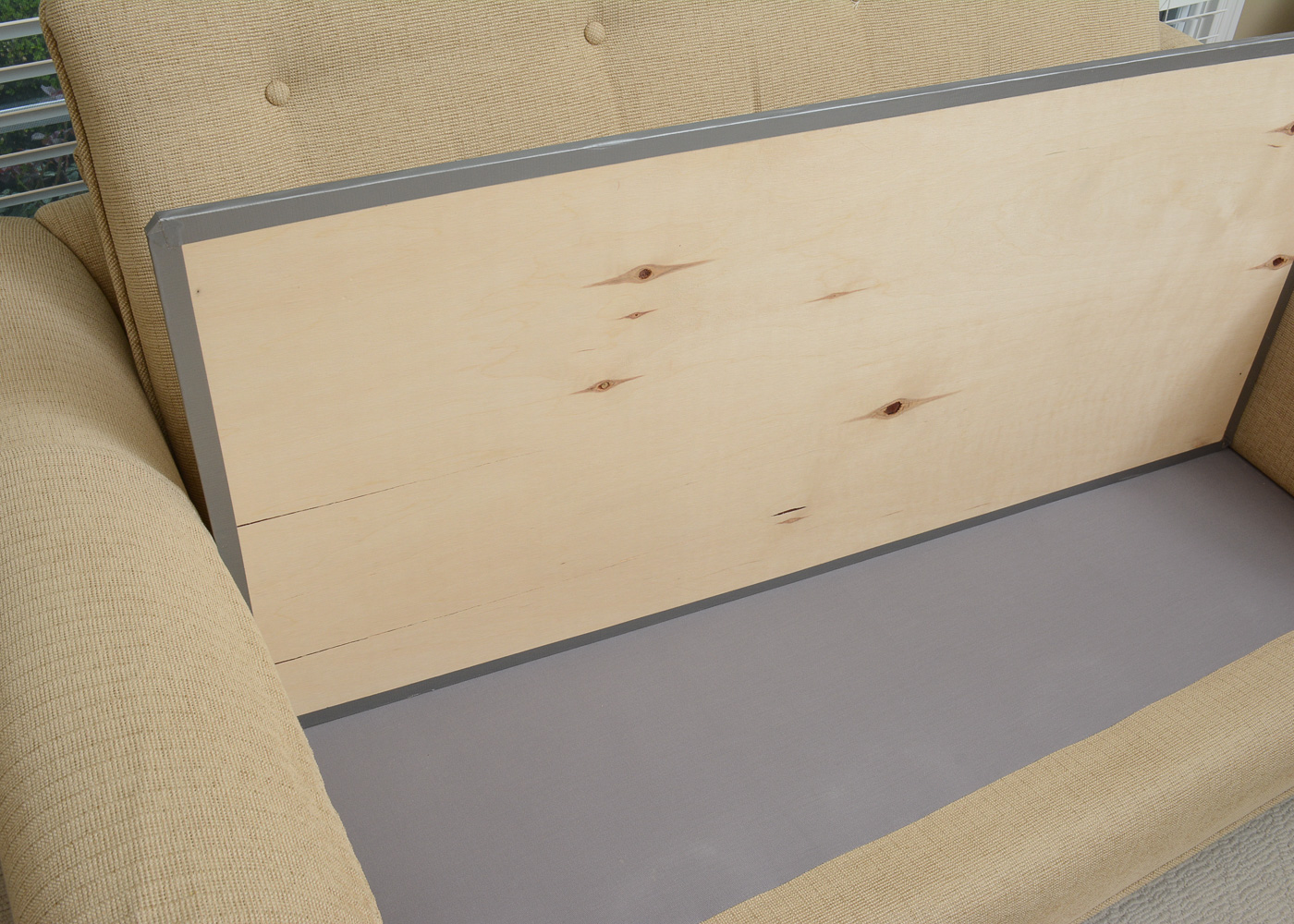 Custom Upholstered Beige and Floral Love Seat