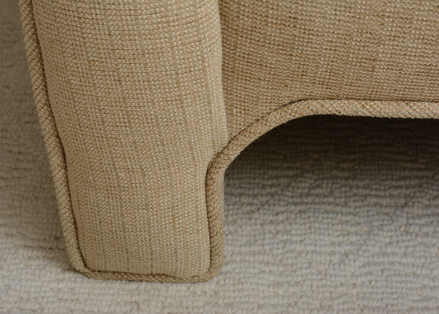 Custom Upholstered Beige and Floral Love Seat