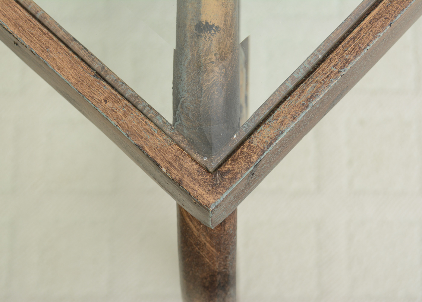 Metal Side Table With Glass Top