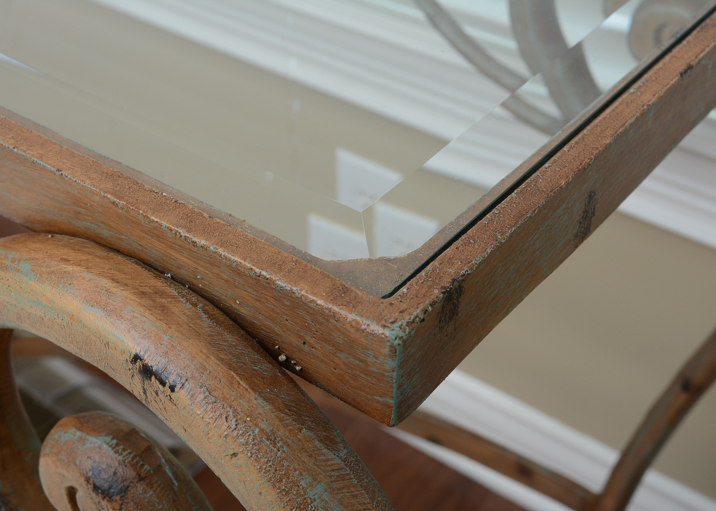 Metal Console Table With Glass Top