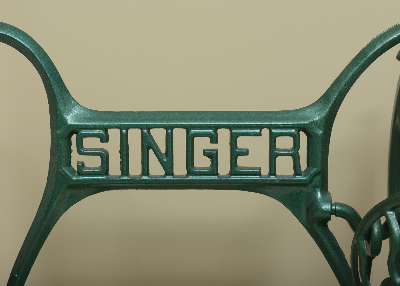 Converted Antique Singer Sewing Table with Glass Top