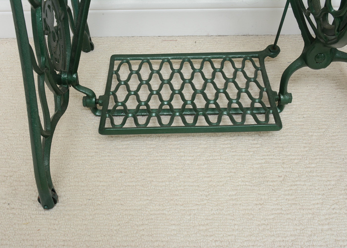 Converted Antique Singer Sewing Table with Glass Top