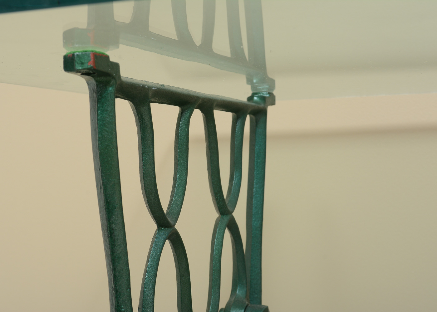 Converted Antique Singer Sewing Table with Glass Top