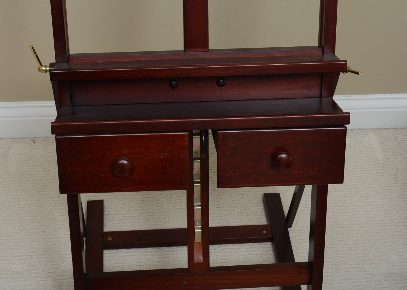 Wooden Easel and Art Supplies