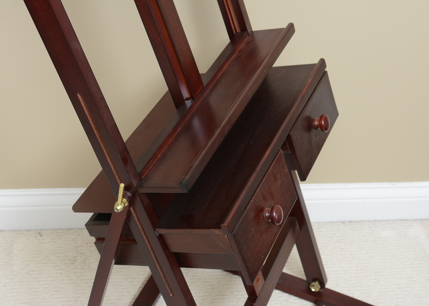 Wooden Easel and Art Supplies