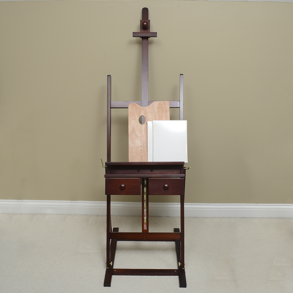 Wooden Easel and Art Supplies