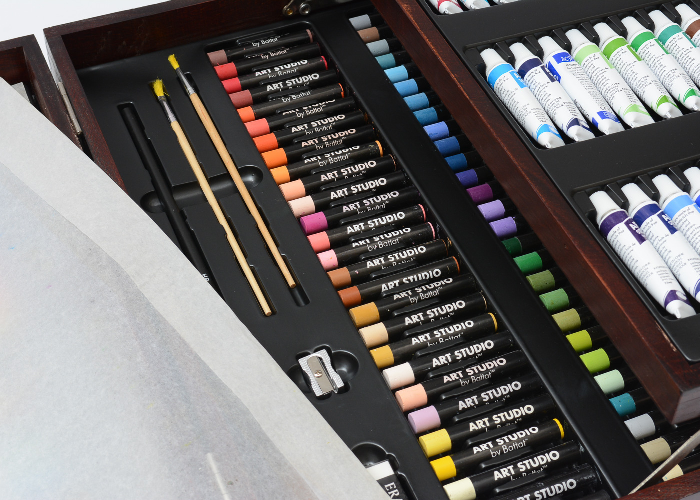 Wooden Easel and Art Supplies