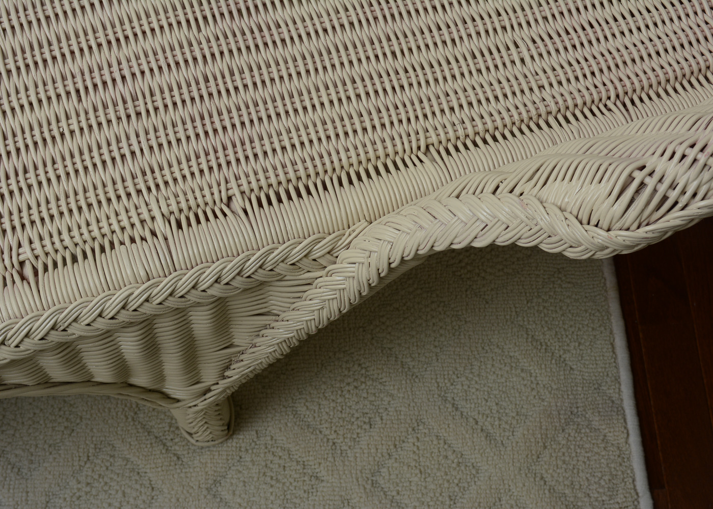 Wicker Chaise with Side Table