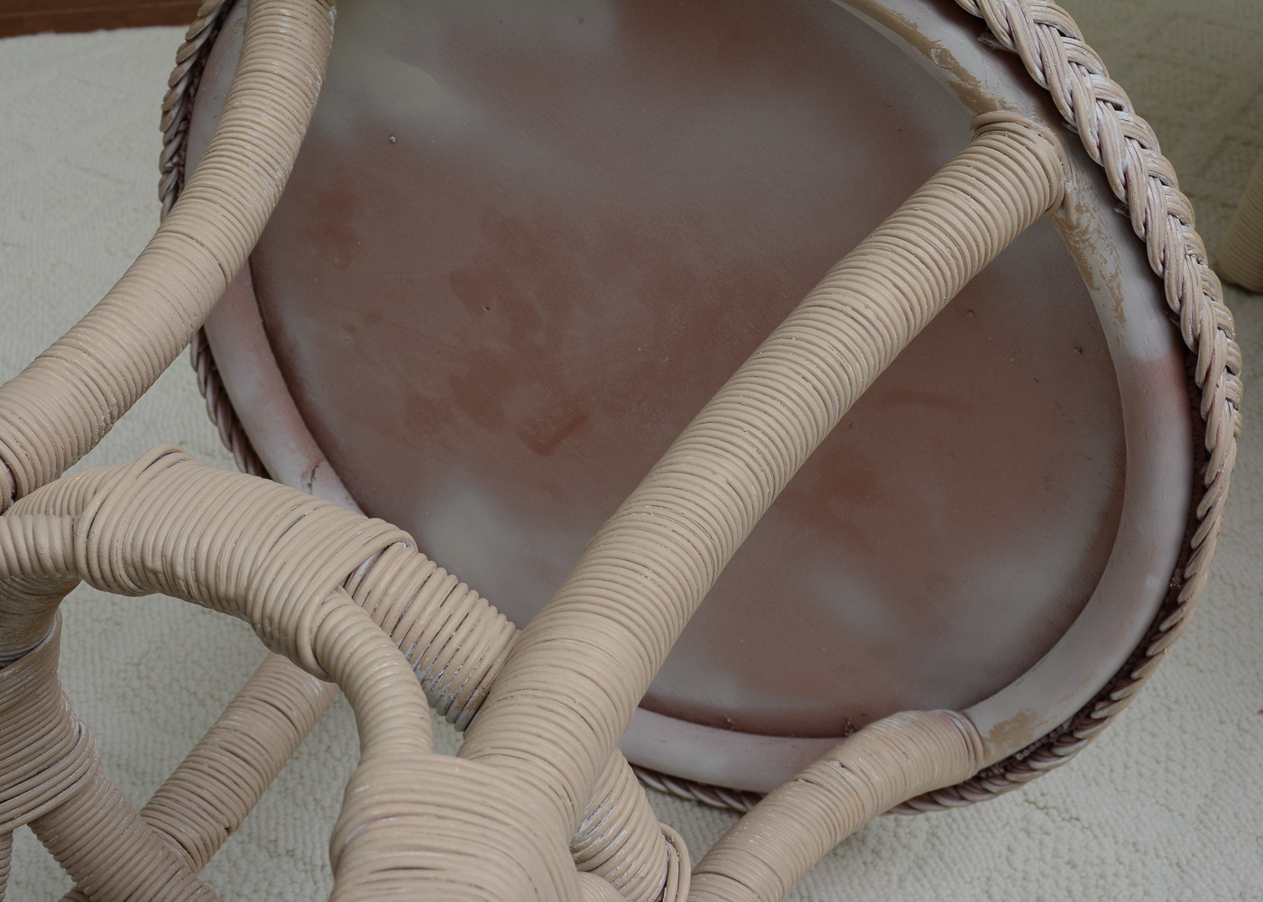 Wicker Chaise with Side Table