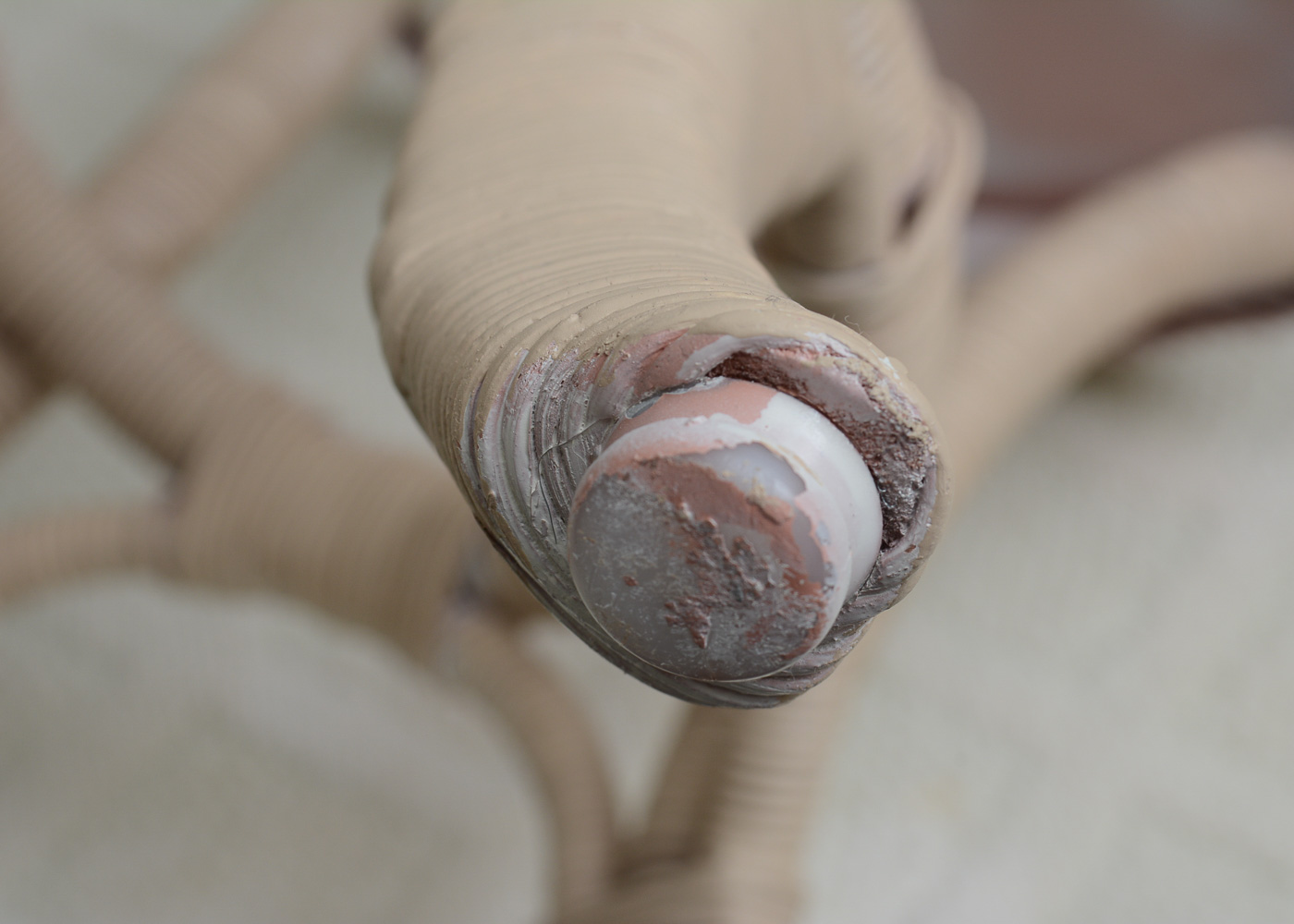 Wicker Chaise with Side Table