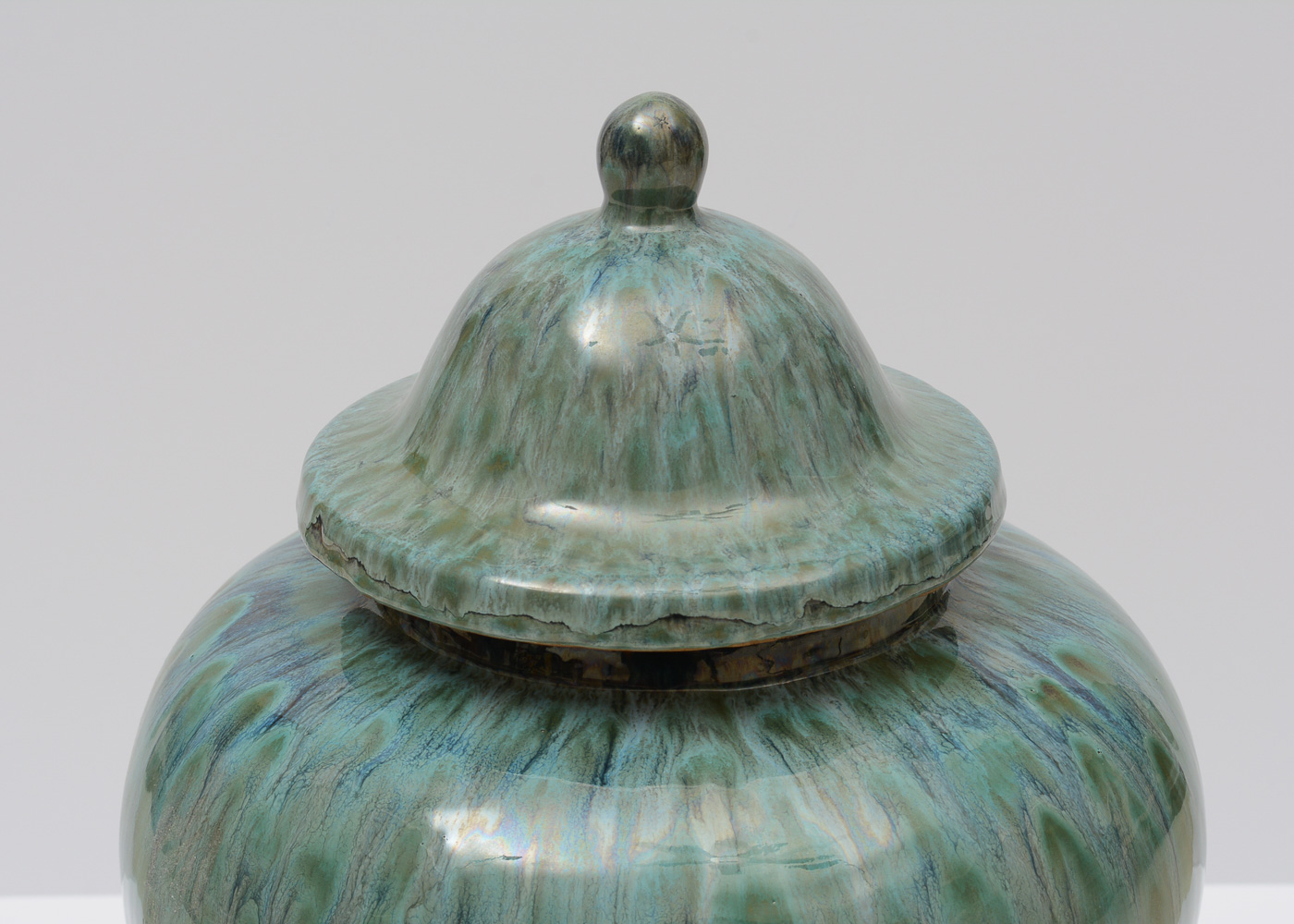 Glazed Terracotta Ginger Jar with Stand