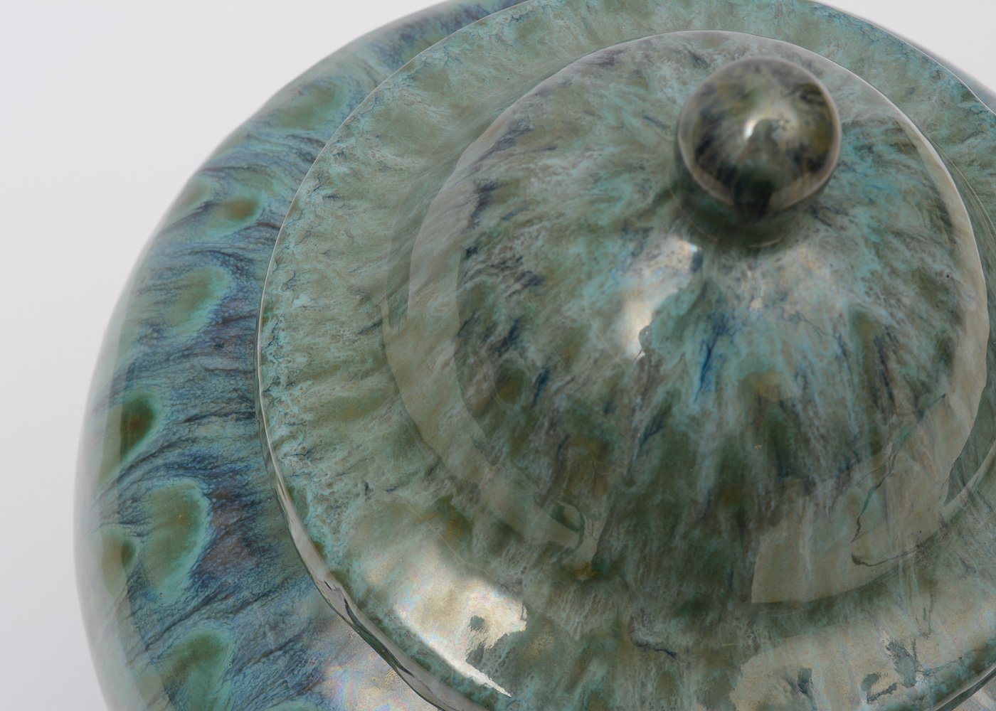 Glazed Terracotta Ginger Jar with Stand