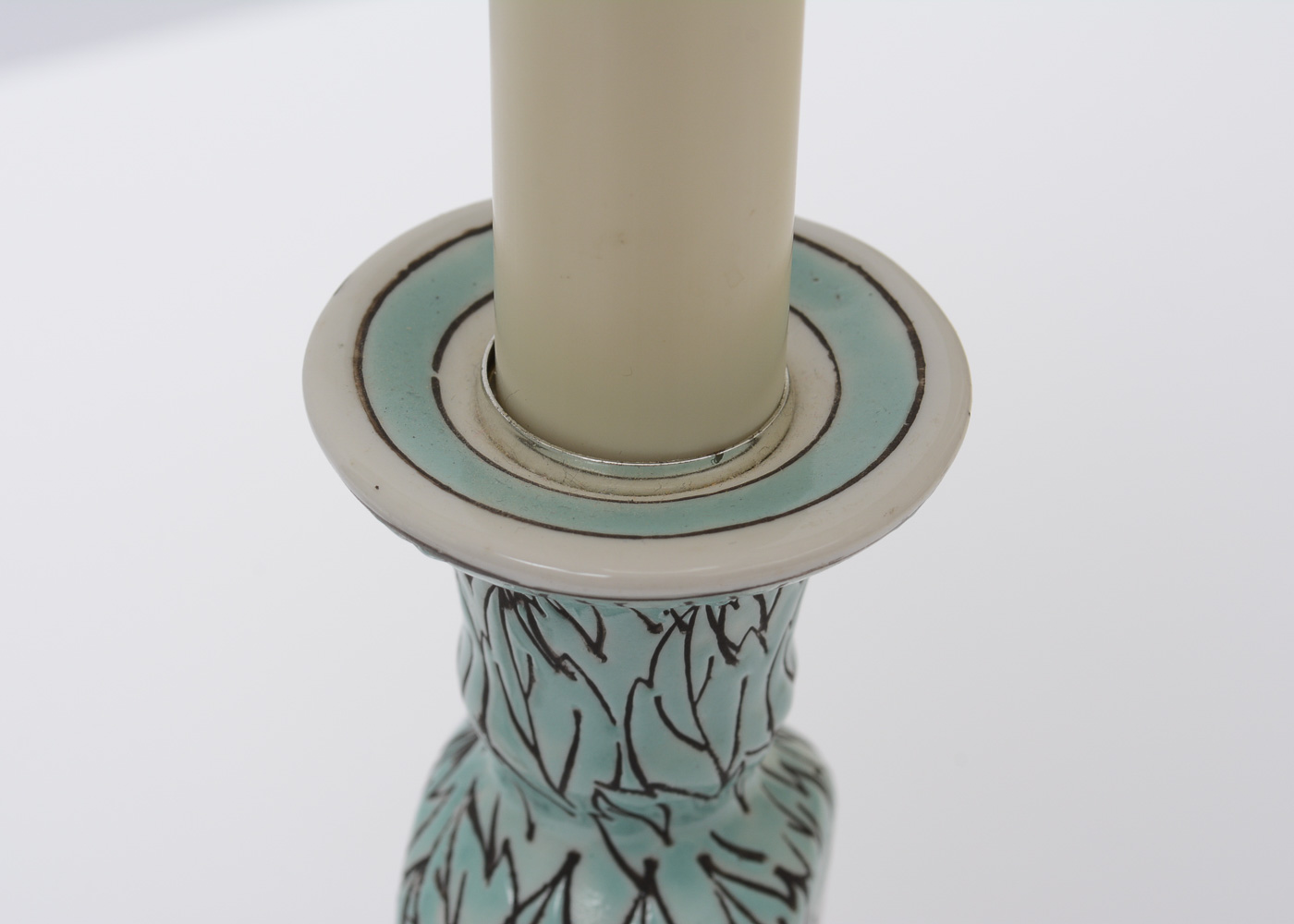 Contemporary Porcelain Floral Candle Holder Table Lamps