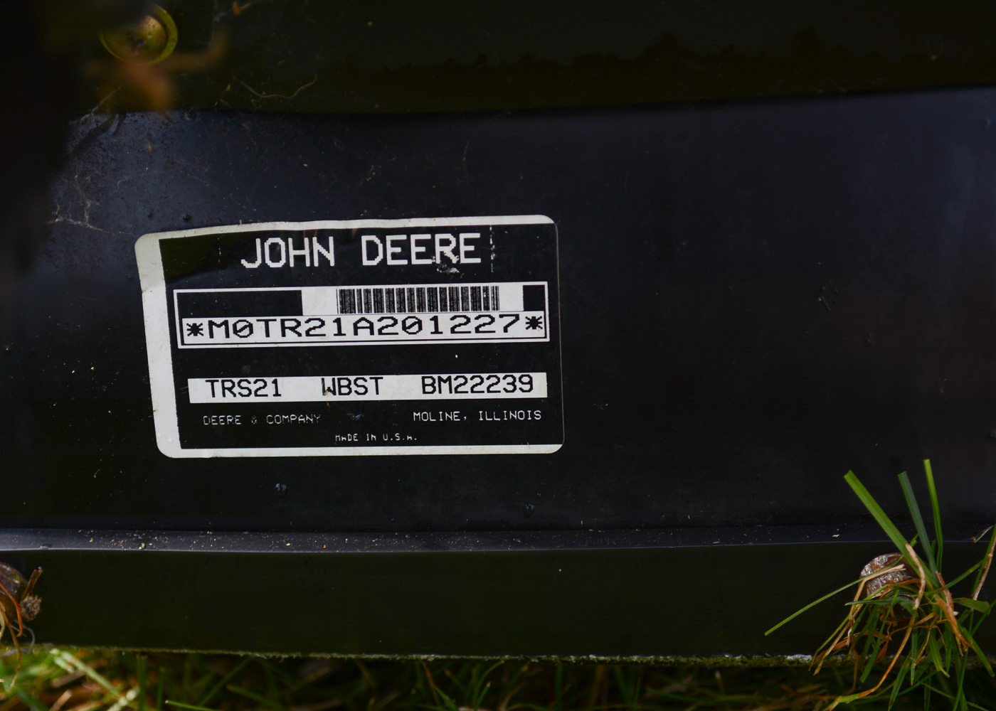 TRS 21 John Deere Snowblower