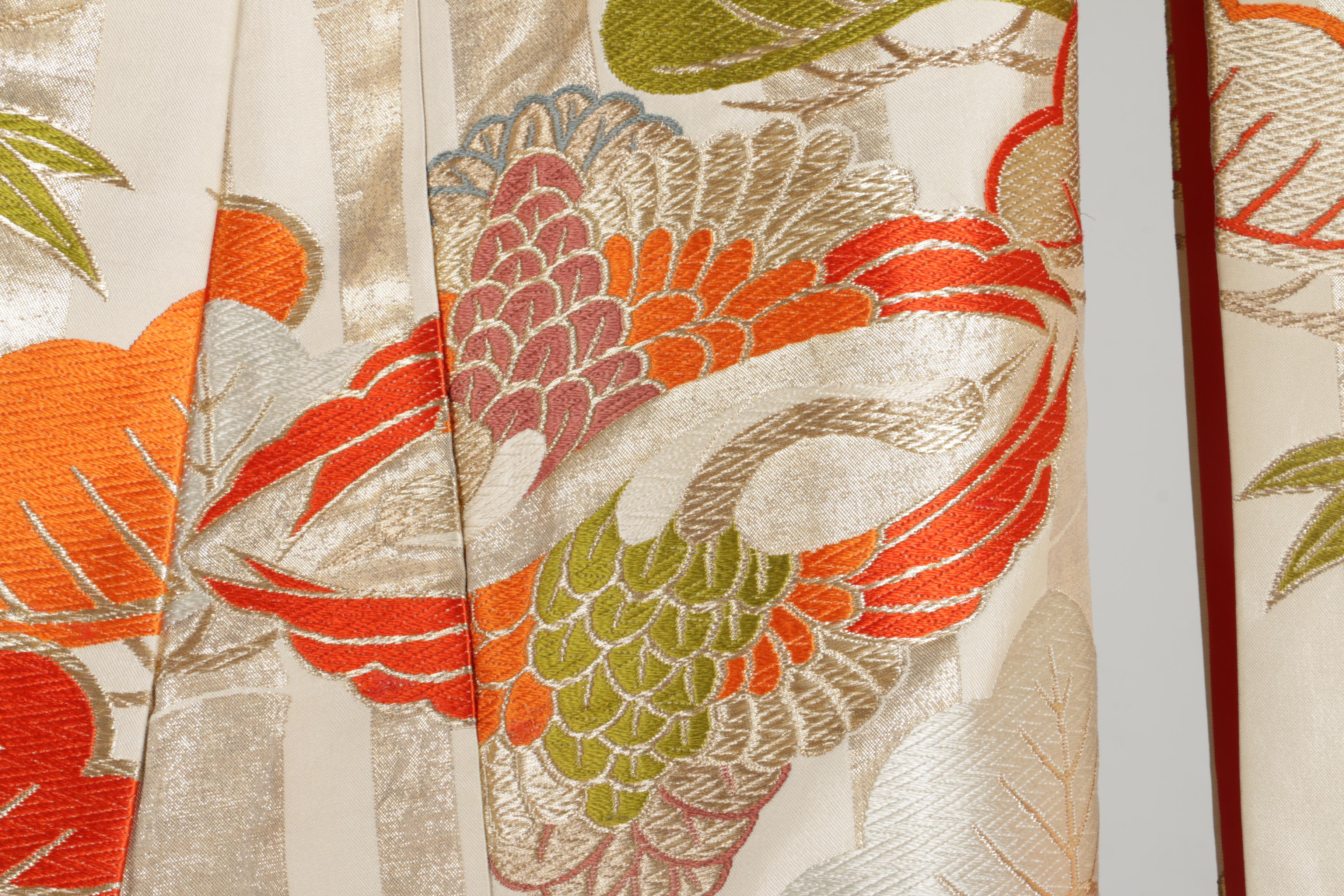 Vintage Japanese Uchikake Wedding Kimono with Display Hanger