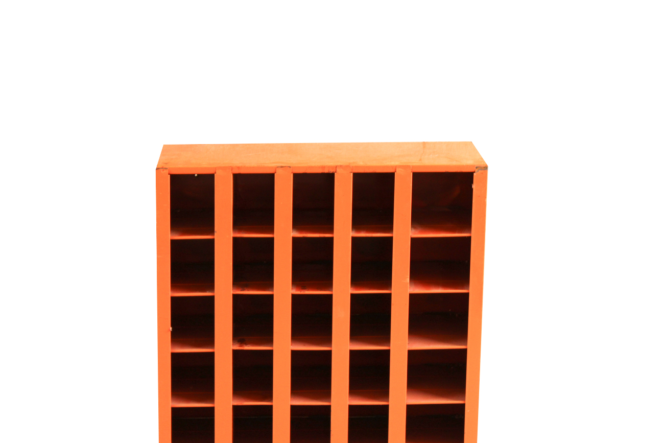 Industrial Metal Orange Mail Cubby