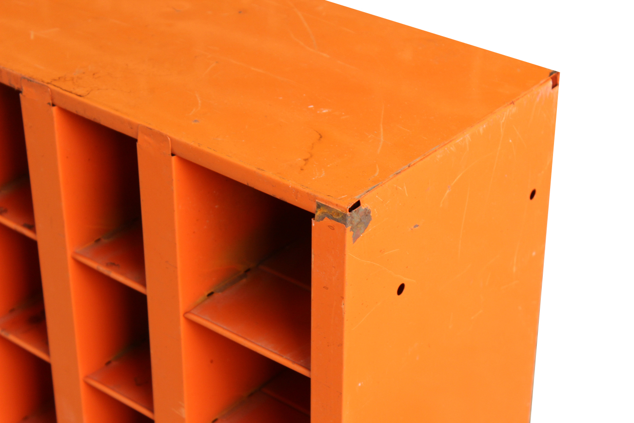 Industrial Metal Orange Mail Cubby