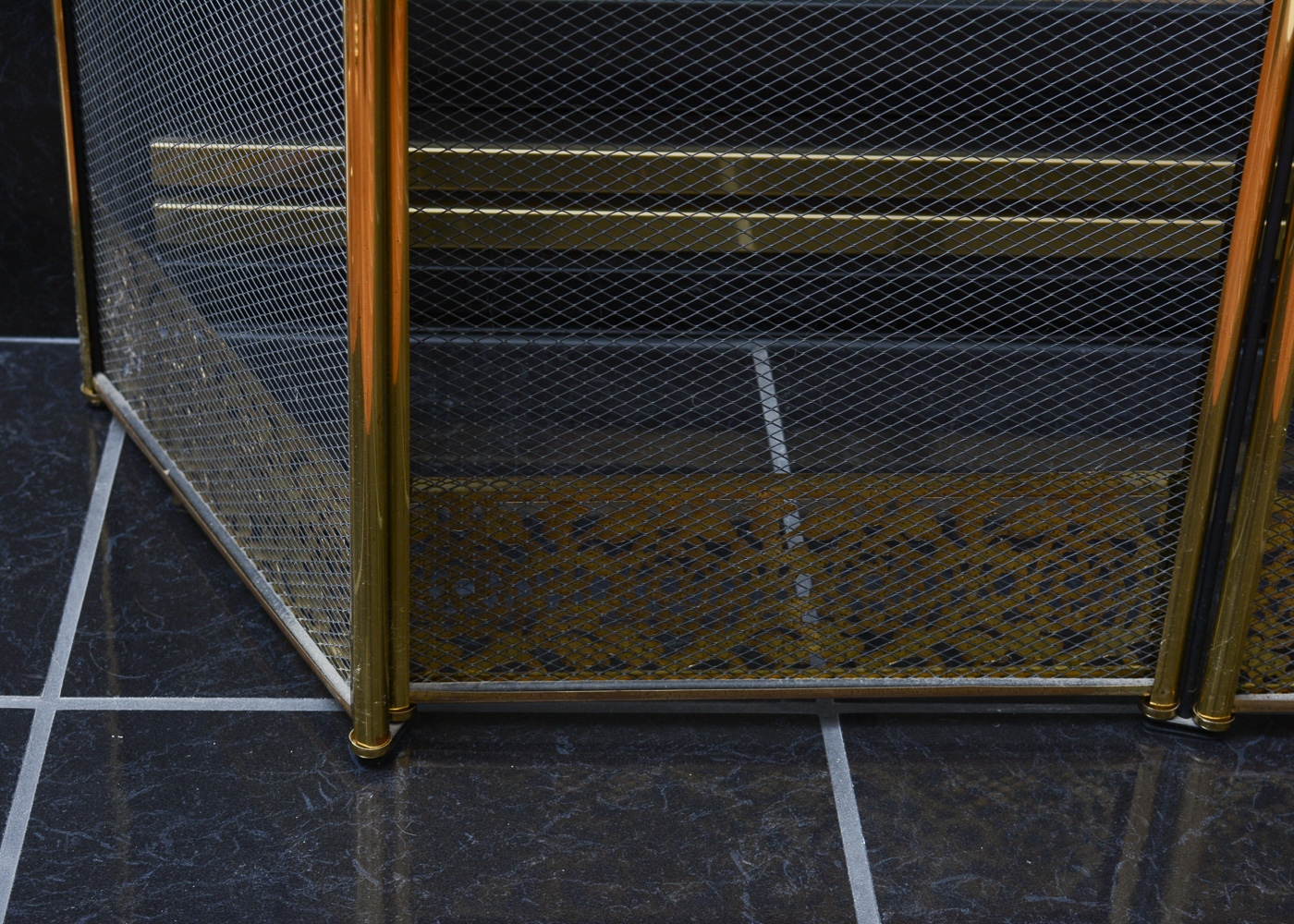 Brass Fireplace Tools and Screen