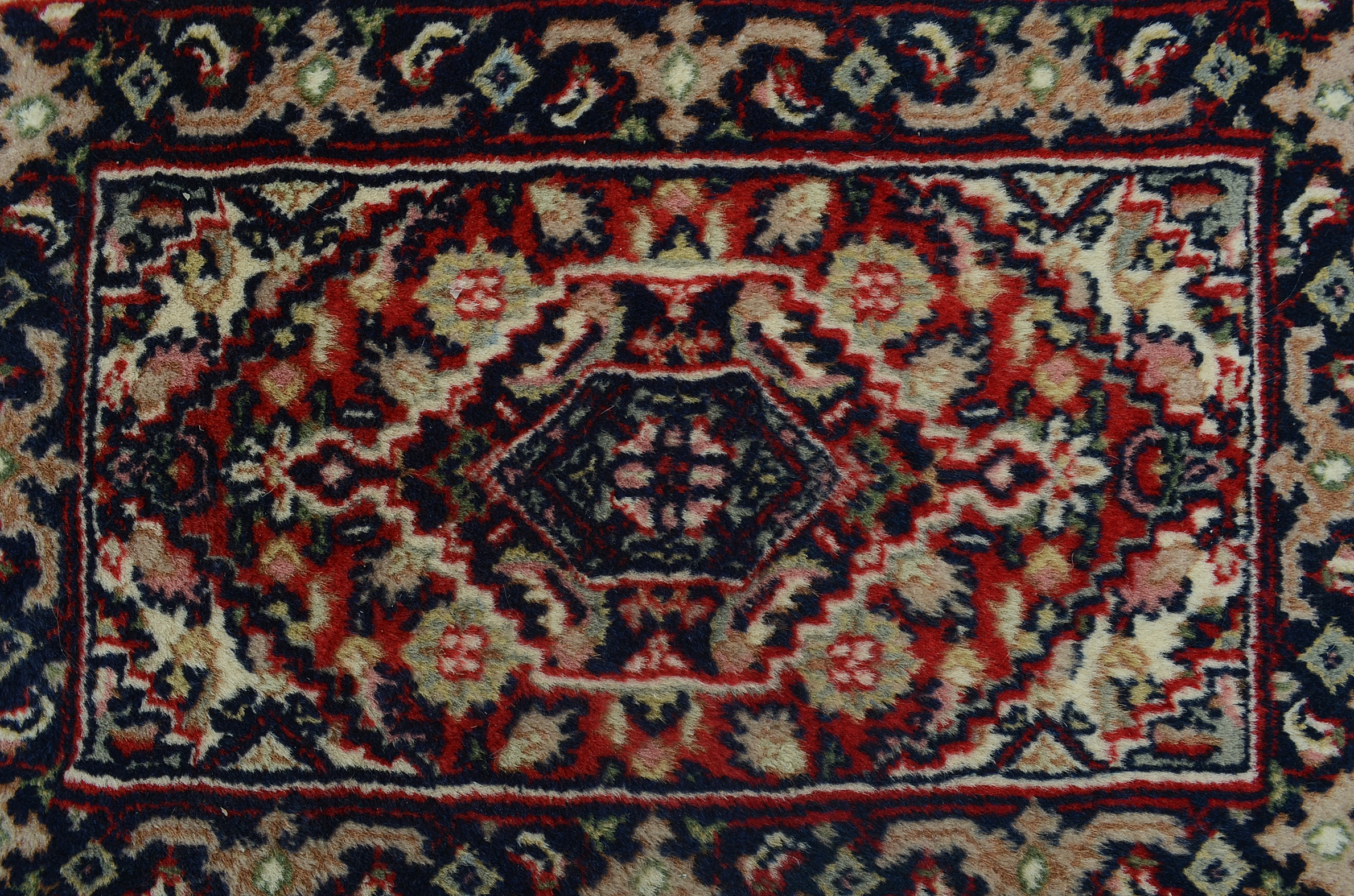 Hand-Knotted Persian Medallion Accent Mat