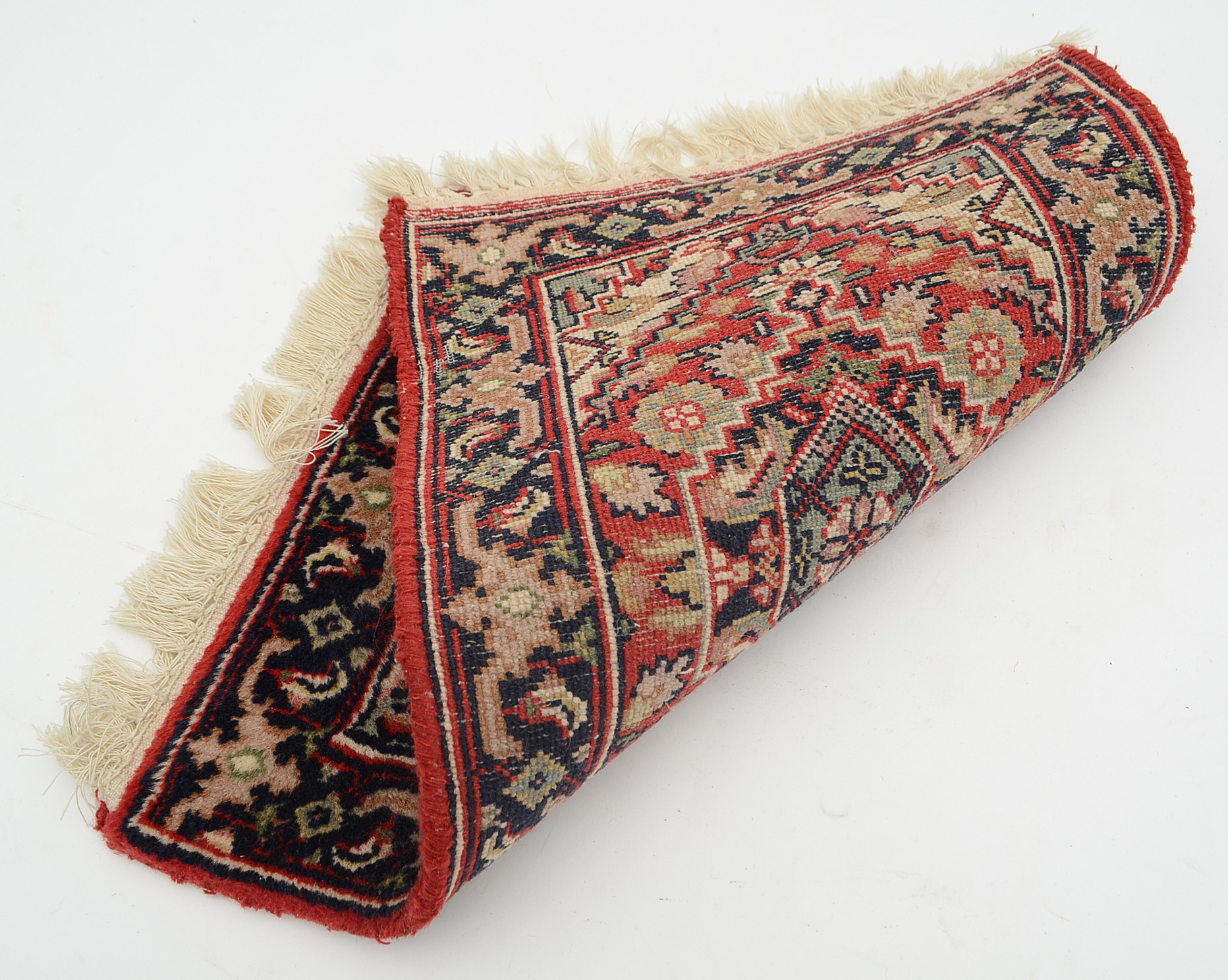 Hand-Knotted Persian Medallion Accent Mat