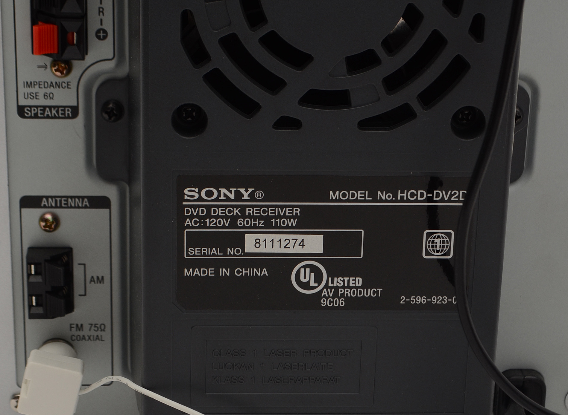 Sony DVD Deck Receiver and Speakers