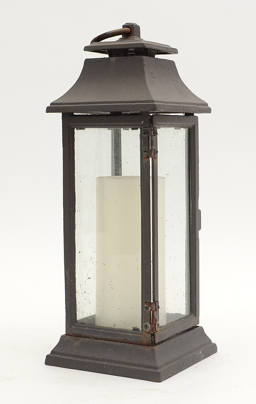 Pair of Cast Iron Candle Lanterns