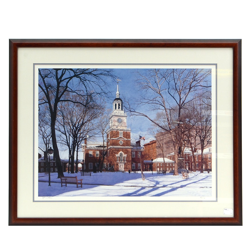 Jamie Cavaliere Signed Limited Edition Offset Lithograph "Independence Hall"