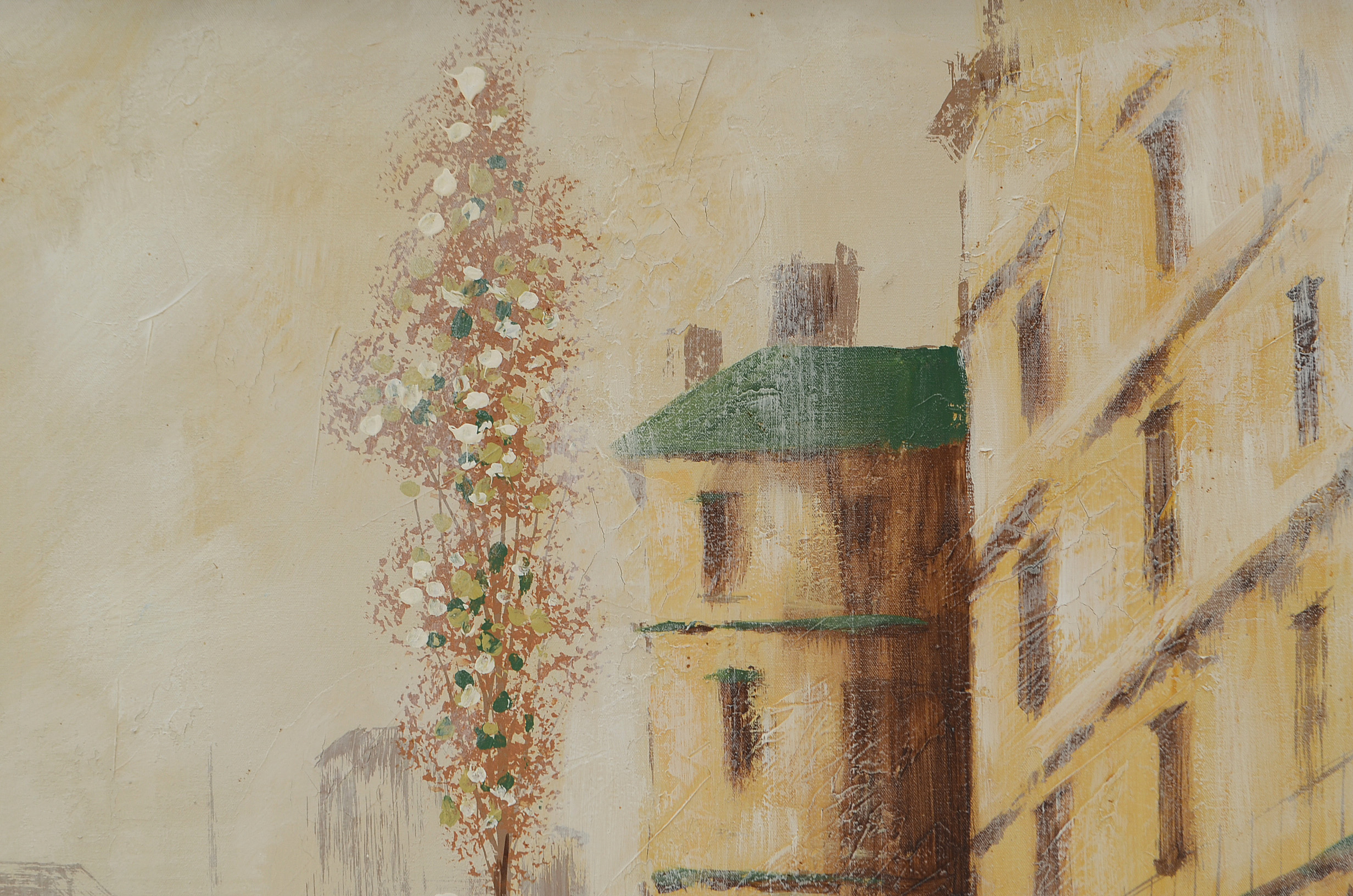 Ferrante Signed Large-Scale Original Oil Street Scene on Canvas