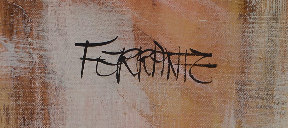 Ferrante Signed Large-Scale Original Oil Street Scene on Canvas