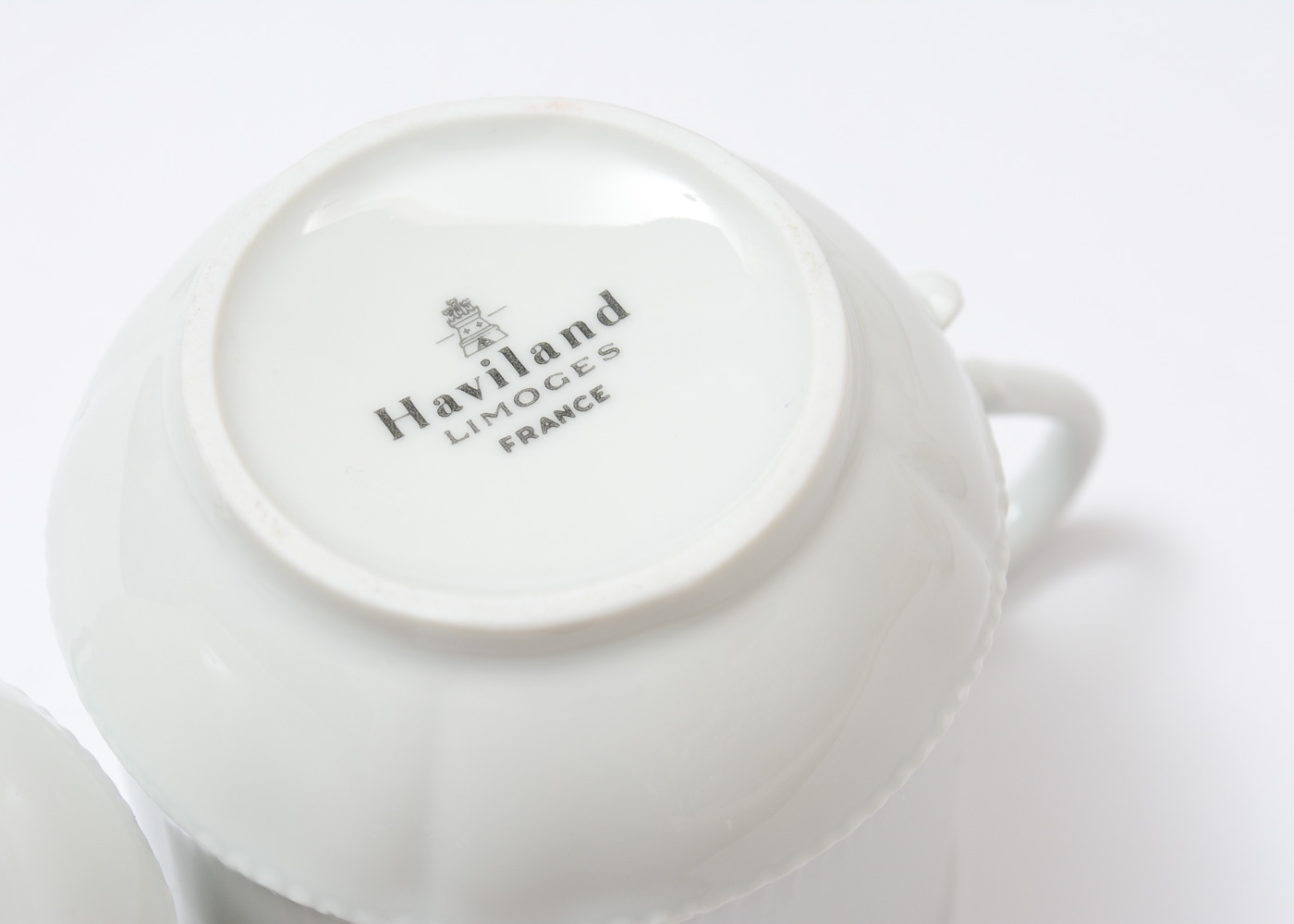 Haviland Limoges "Choiseul Blanc" and "Golden Quail" Teacups and Saucers for Twelve