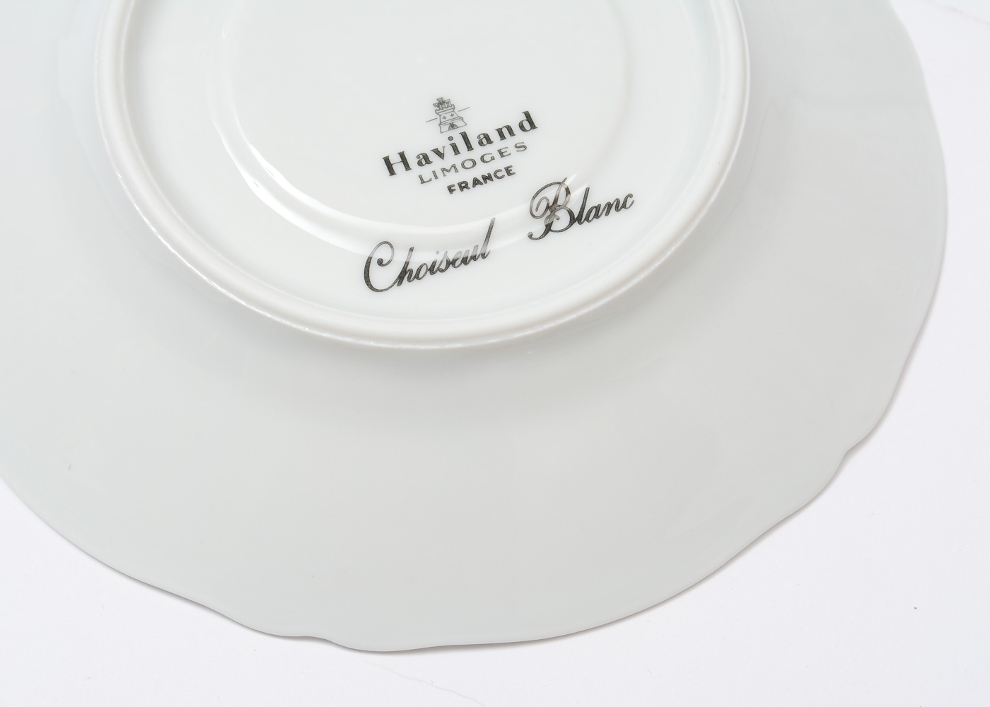 Haviland Limoges "Choiseul Blanc" and "Golden Quail" Teacups and Saucers for Twelve