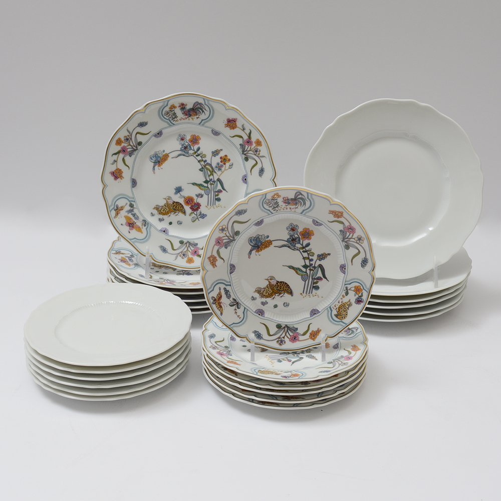 Haviland Limoges "Choiseul Blanc" and "Golden Quail" Bread and Salad Plates