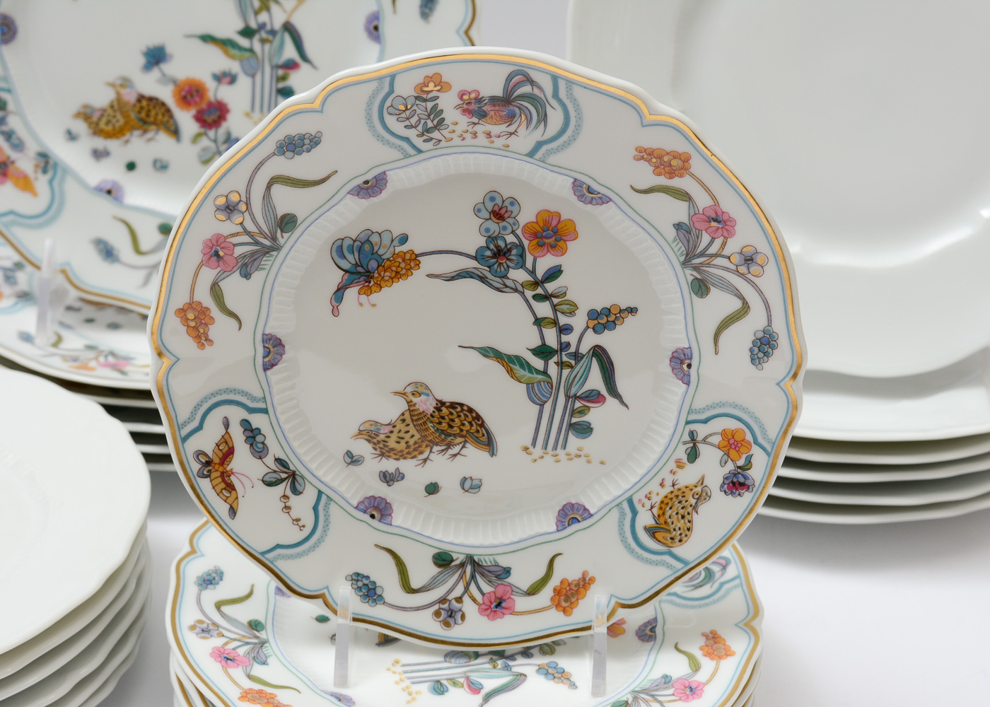 Haviland Limoges "Choiseul Blanc" and "Golden Quail" Bread and Salad Plates