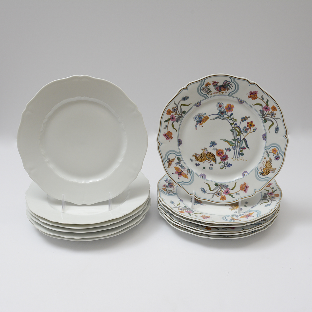 Haviland Limoges "Choiseul Blanc" and "Golden Quail" Dinner Plates