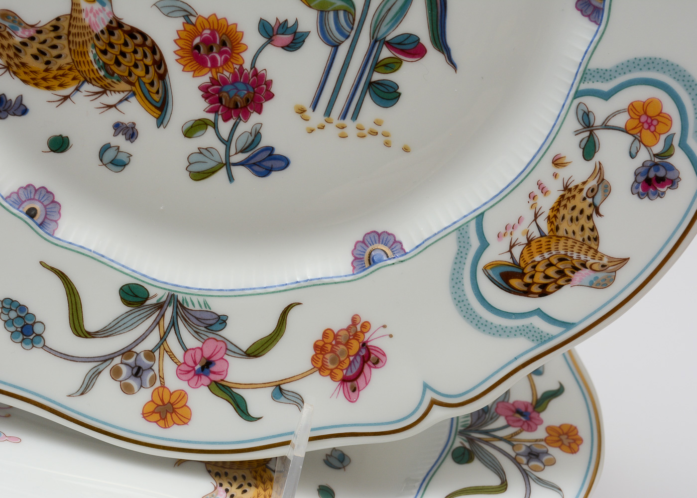 Haviland Limoges "Choiseul Blanc" and "Golden Quail" Dinner Plates