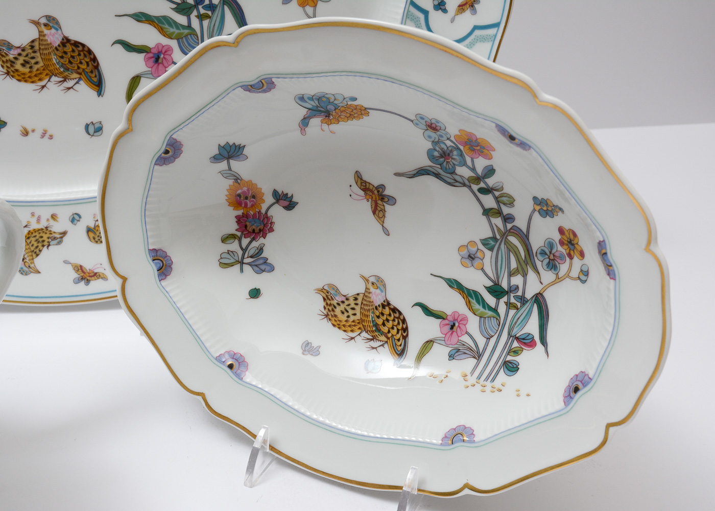 Haviland Limoges Three Piece "Golden Quail" Servingware