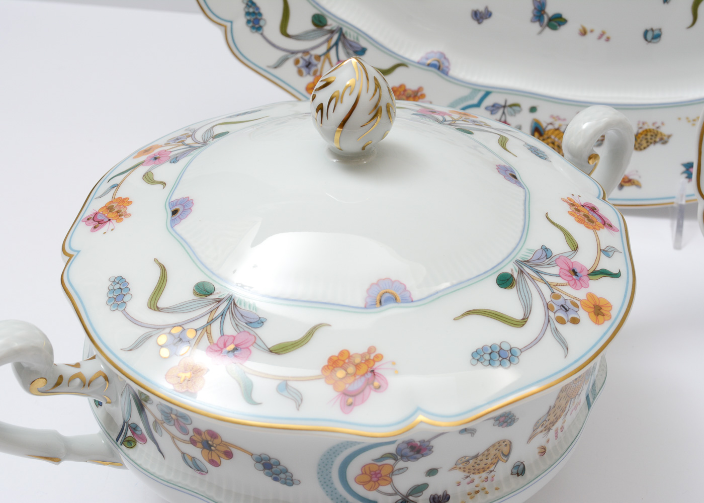 Haviland Limoges Three Piece "Golden Quail" Servingware