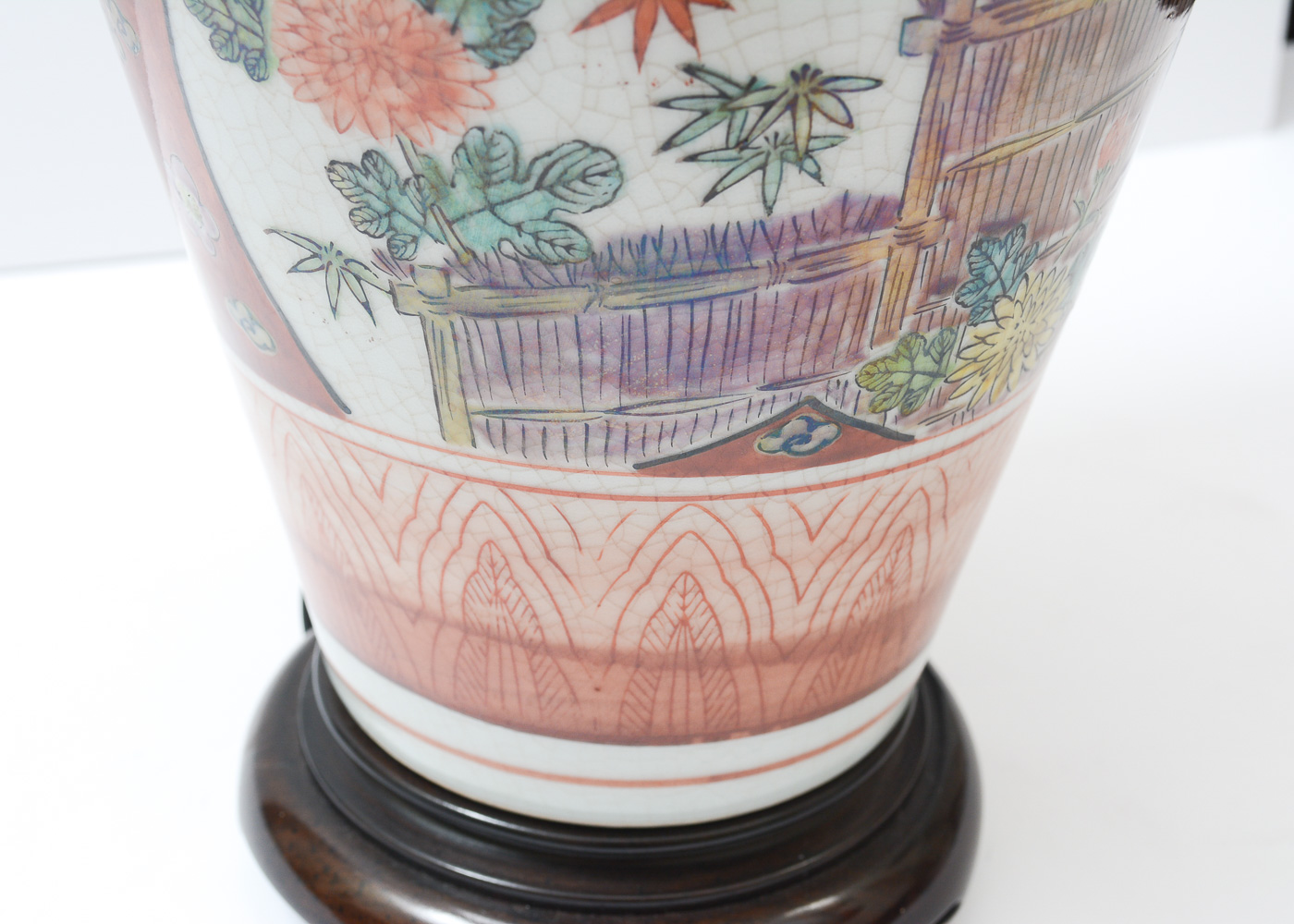 Hand Painted Blue Bird Ginger Jar Table Lamp